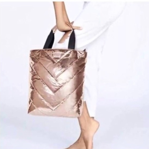 Victoria's Secret Handbags - NWT VICTORIA SECRET ROSE GOLD TOTE BAG